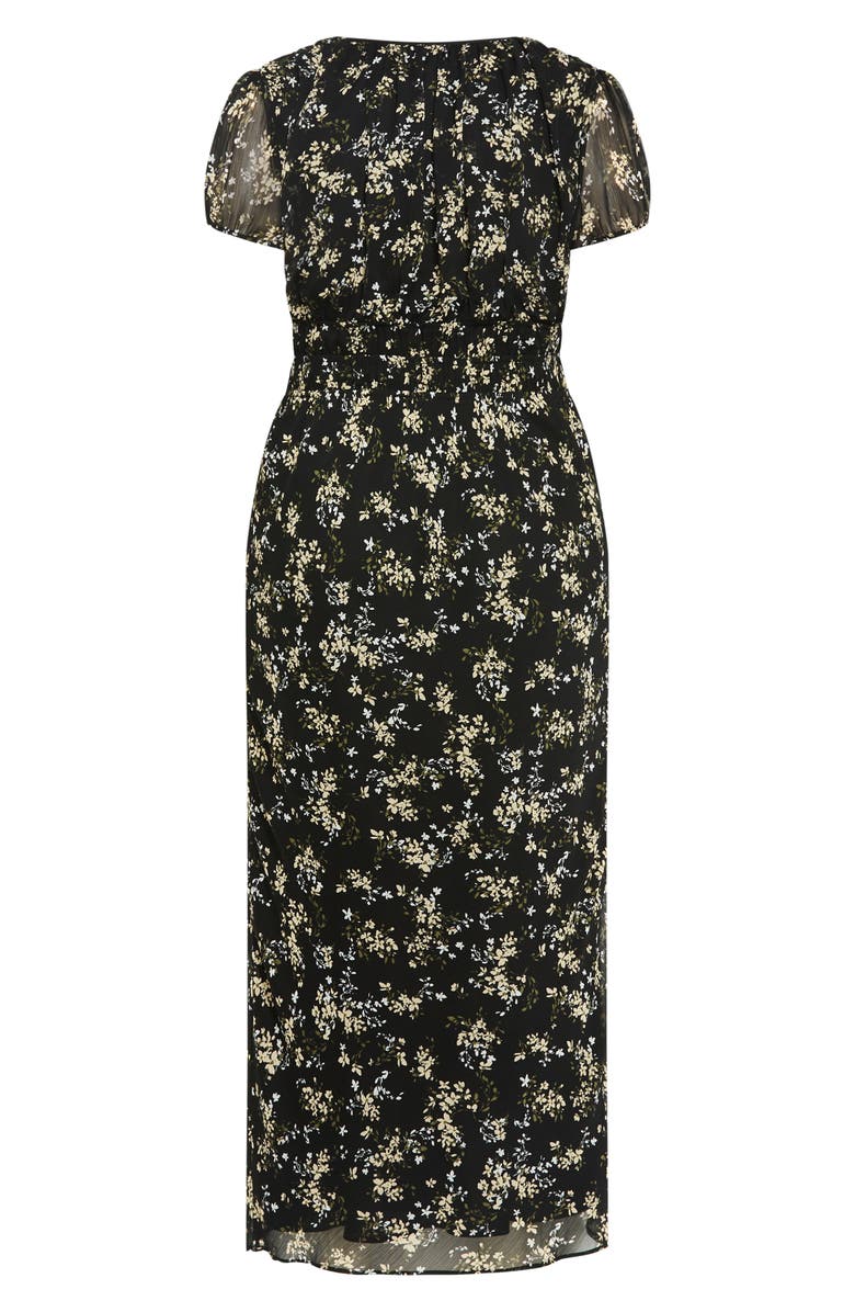 City Chic Cara Floral Tie Detail Maxi Dress, Alternate, color, 