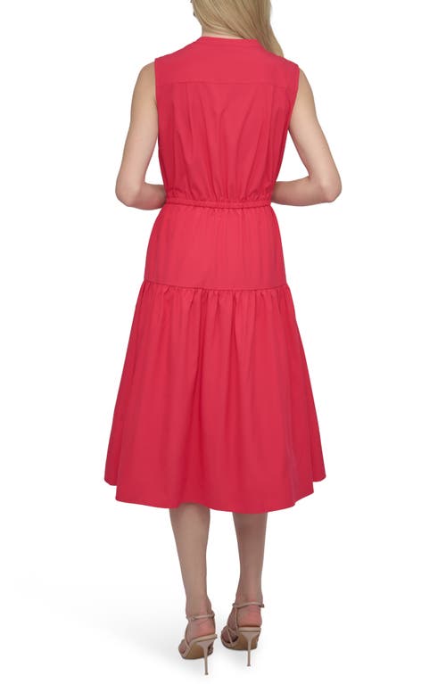 DKNY DKNY SLEEVELESS TIERED MIDI DRESS