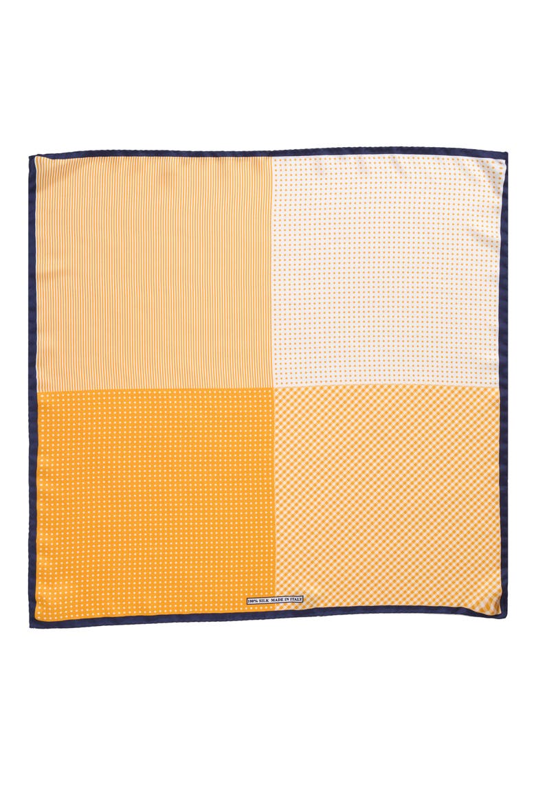 Panel Silk Pocket Square, Alternate, color, YELLOW