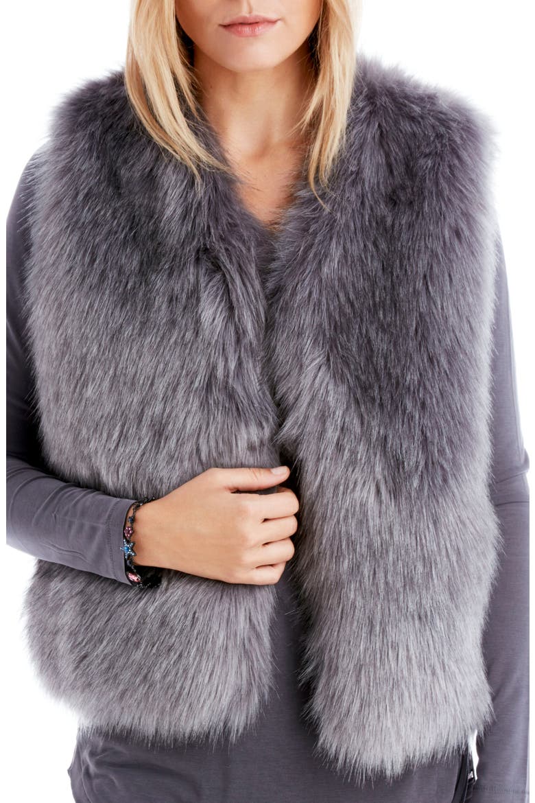 Faux Fur Vest, Main, color, GREY MULTI