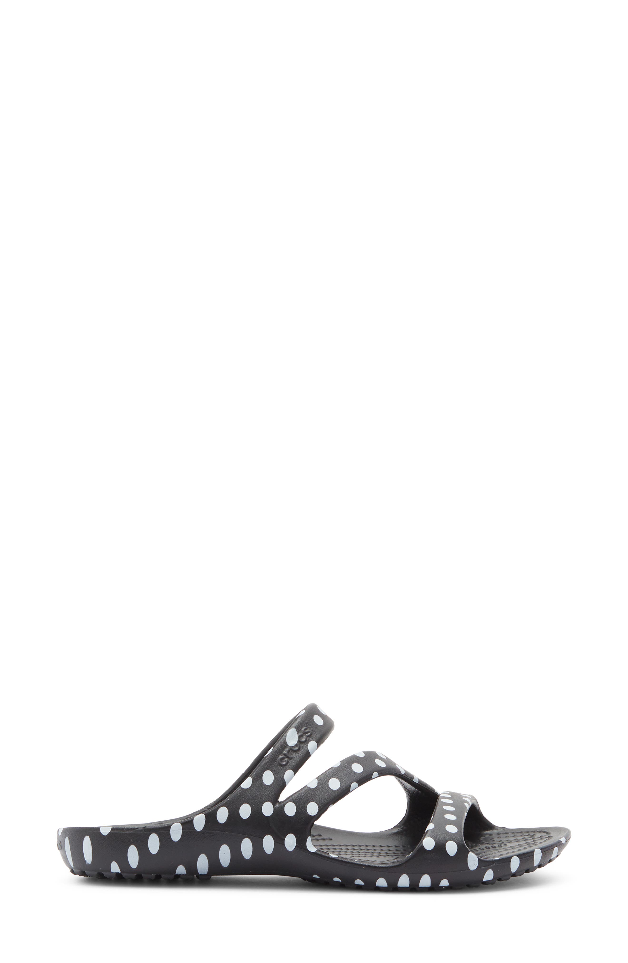 CROCS Kadee II Polka Dot Slide Sandal, Alternate, color, Black