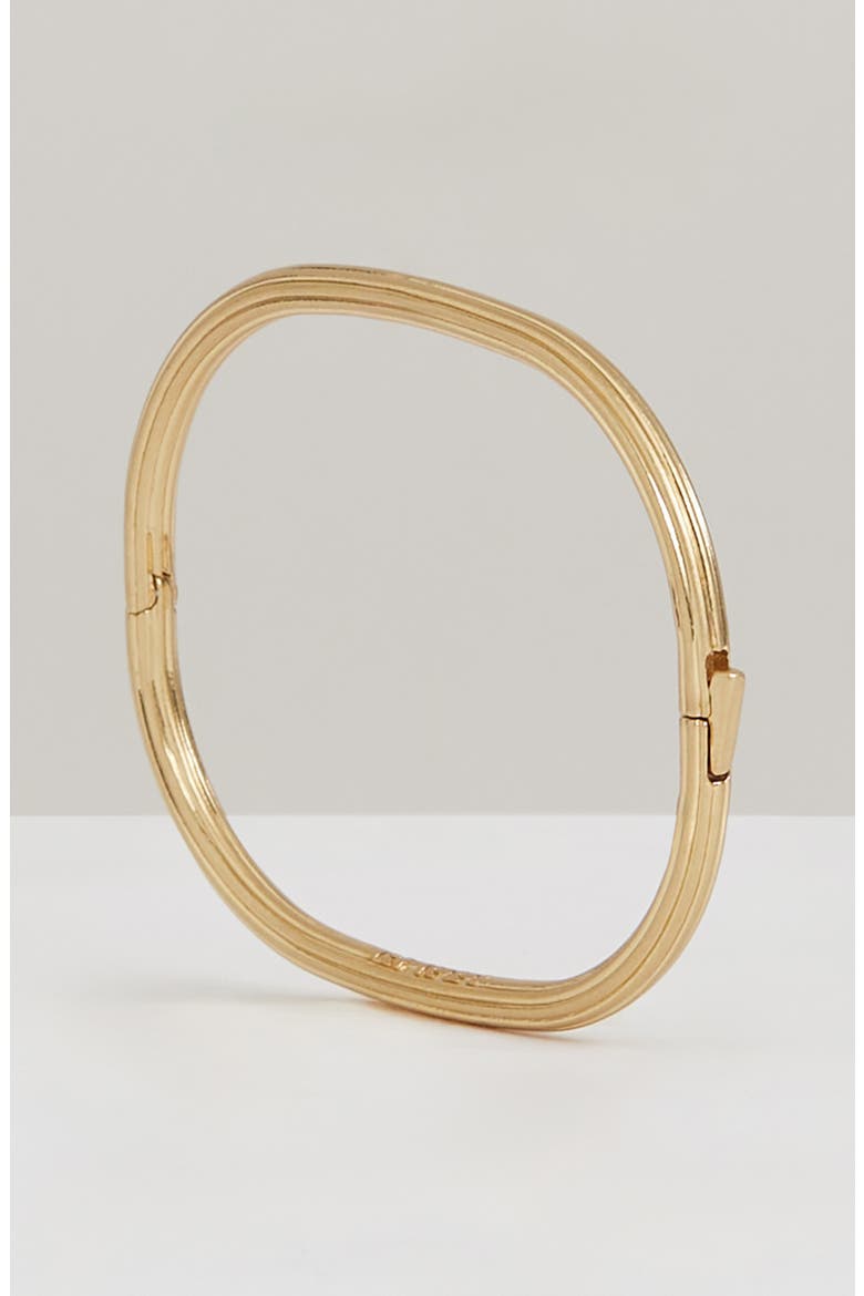 Claudia Contour Hinge Bangle, Alternate, color, GOLD TONE