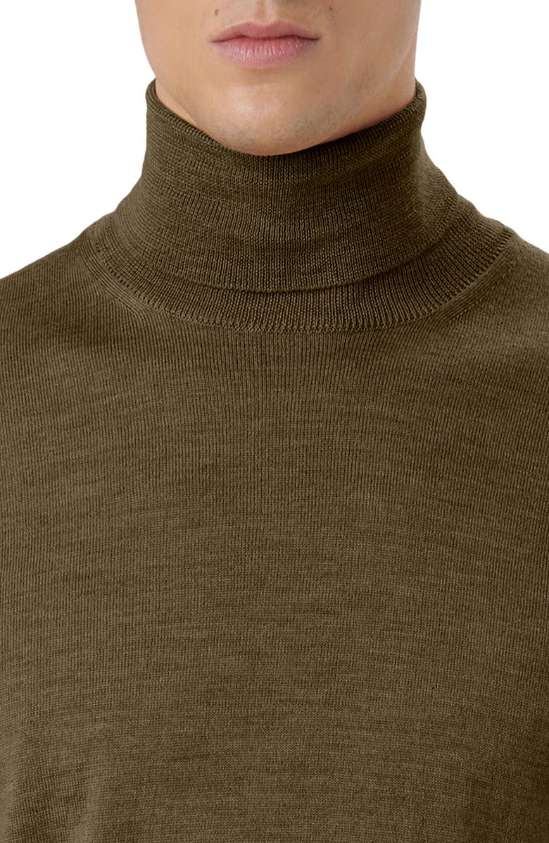 Bugatchi Sawyer Merino Wool Turtleneck Sweater, Alternate, color, Khaki