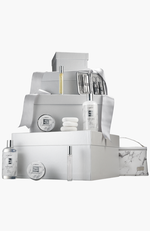 Lovery Premium 25-piece Massage Kit And Spa Set With Stones In White Marble