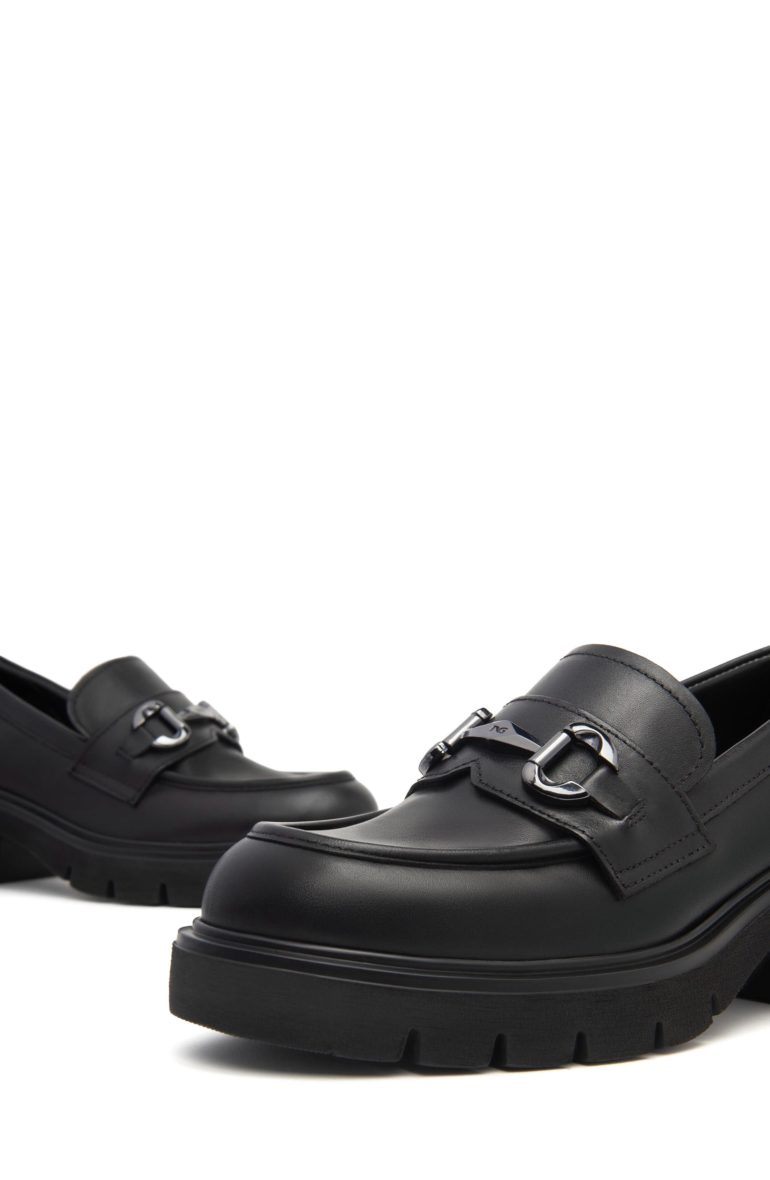 NeroGiardini Lug Sole Loafer, Alternate, color, Black