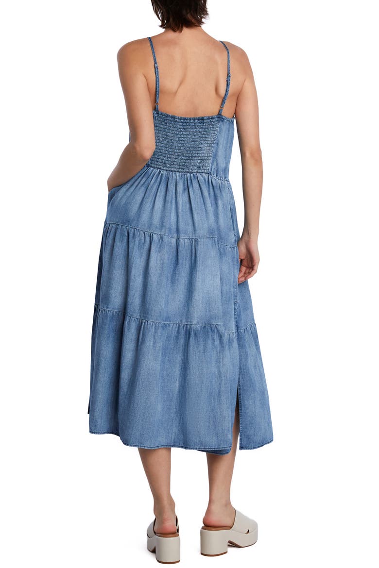 Felicity Flounce Tiered Denim Dress, Alternate, color, SAND WASH BLUE