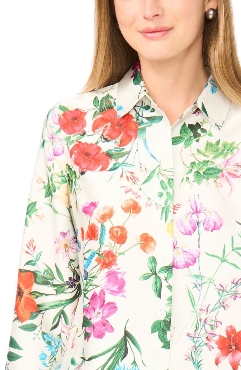 Halogen<sup>®</sup> Lux Satin Button-Up Shirt, Alternate, color, Pink Multi