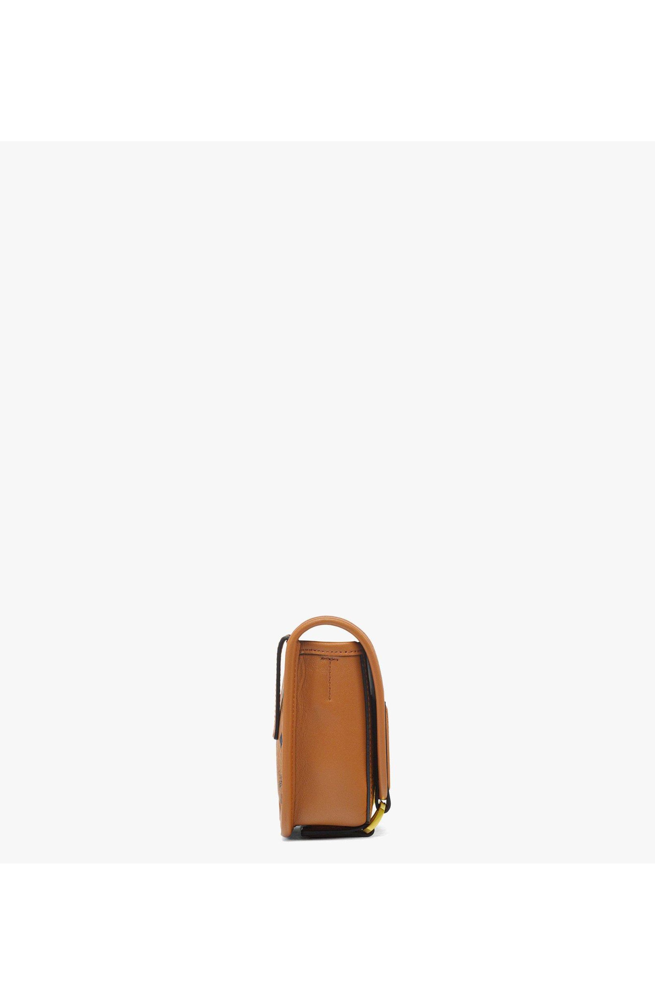 MCM Aren Messenger Bag in Visetos, Alternate, color, Cognac