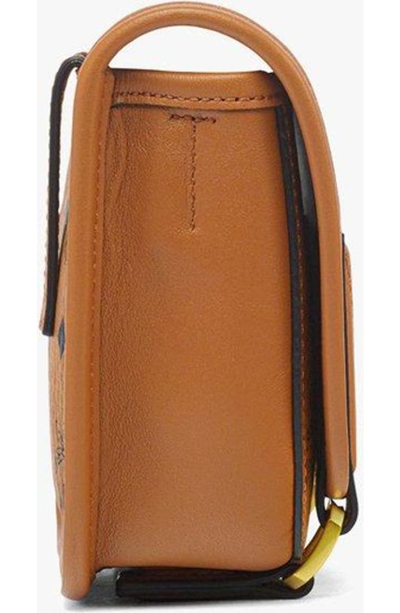 MCM Aren Messenger Bag in Visetos, Alternate, color, Cognac
