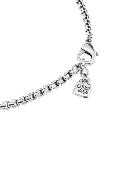 Unode50 Sterling Silver-plated Link Necklace In Metallic