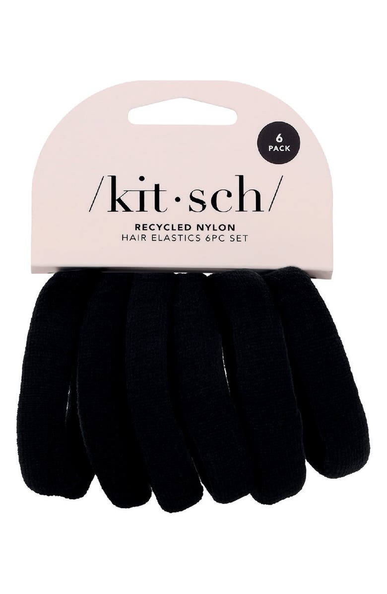 Kitsch Recycled Nylon 6-Pack Ponytail Holders, Main, color, 