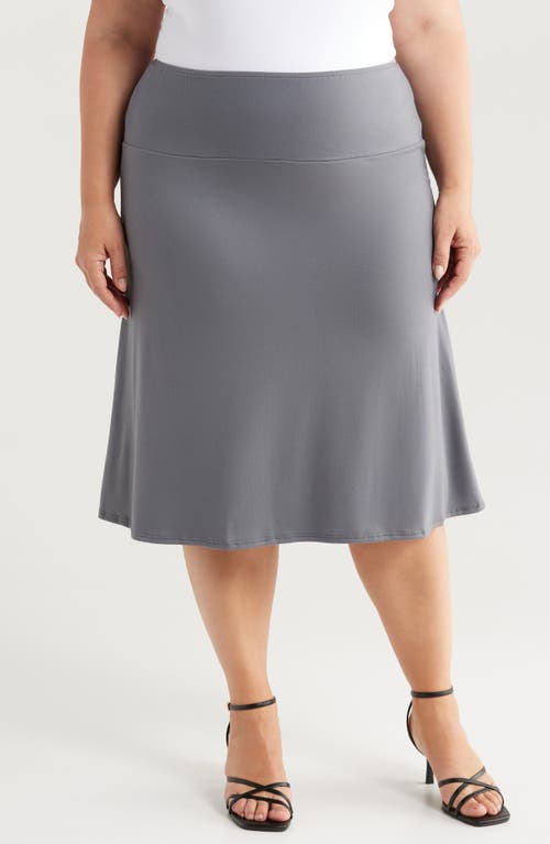 24seven Comfort Apparel A-Line Skirt in Charcoal  product