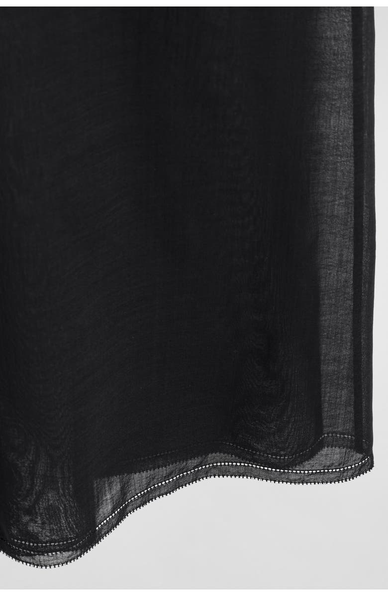 COS Semi-sheer Layered Wool Midi Skirt, Alternate, color, Black