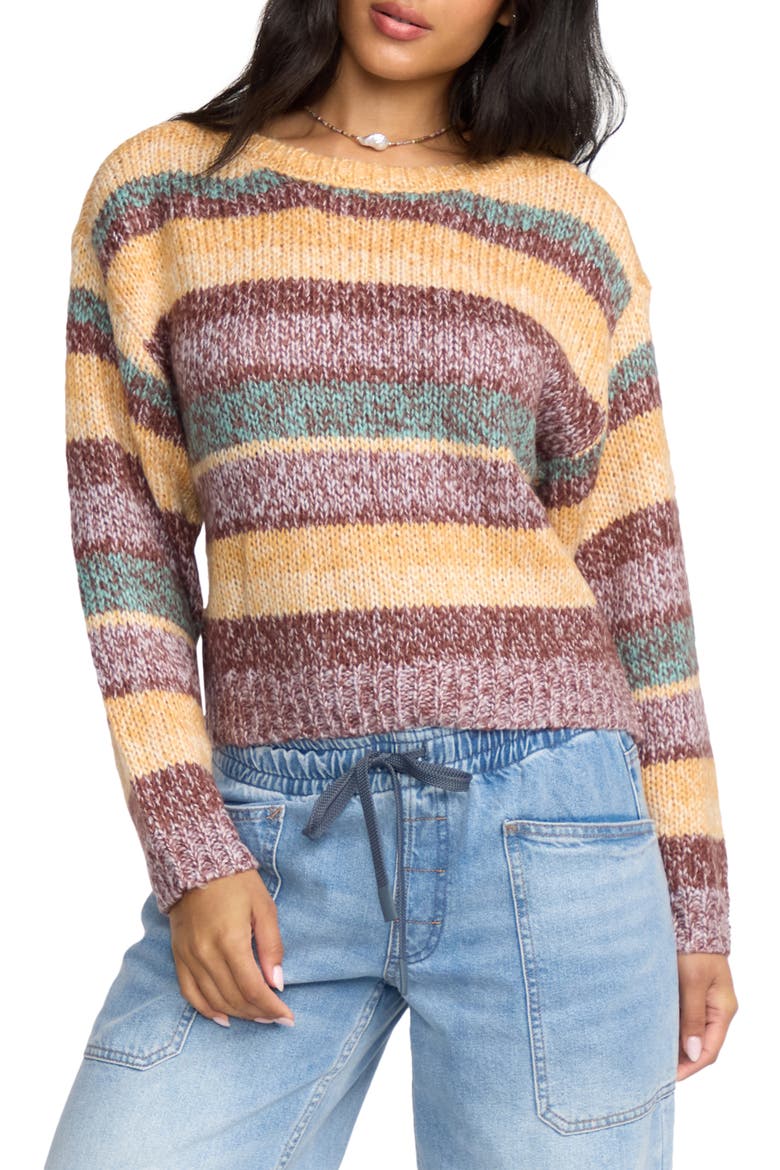 So Spaced Out Stripe Sweater, Main, color, MULCH