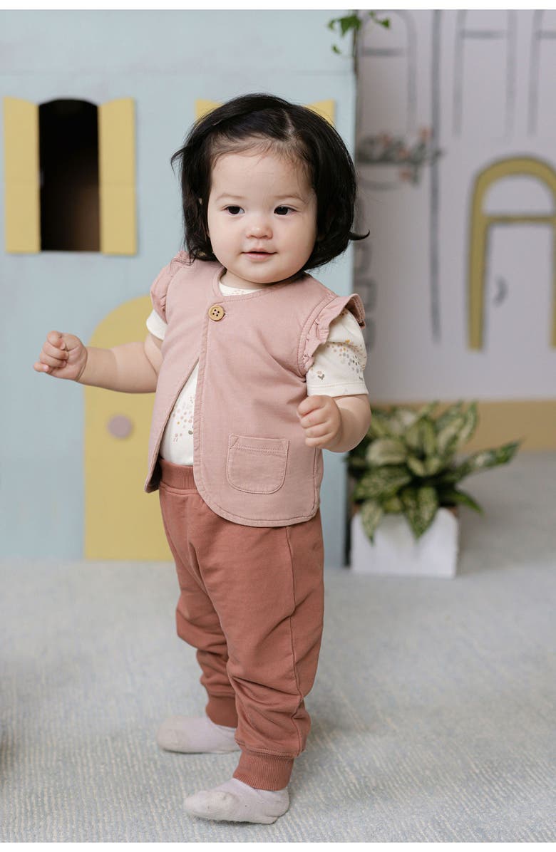 Pehr Organic Cotton French Terry Harem Pants, Alternate, color, Clay