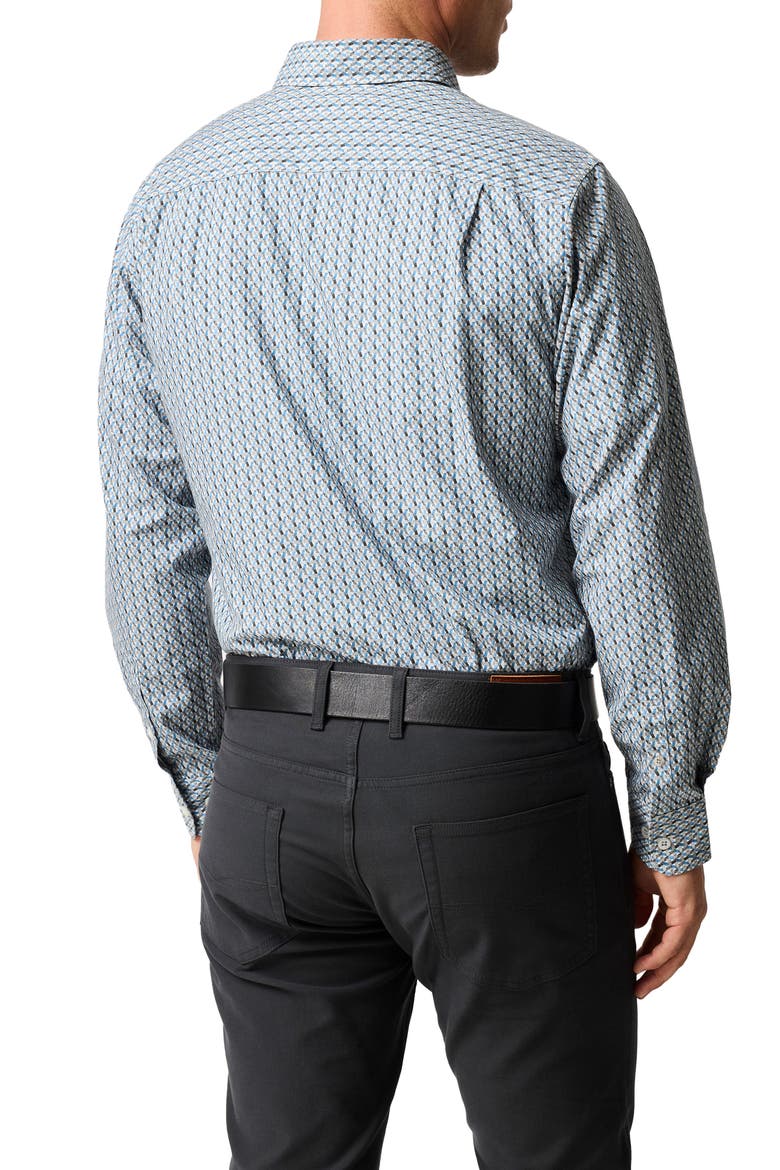 Maitlands Sports Fit Geometric Print Cotton Poplin Button-Up Shirt, Alternate, color, DUSK