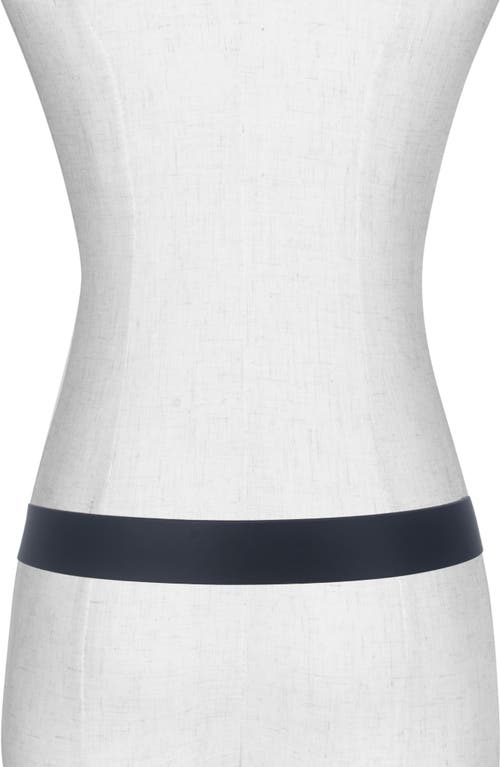 Vince Plaque Leather Belt In Black