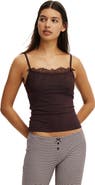 COTTON ON BODY Women's Dreamy Soft Lace Overlay Cami