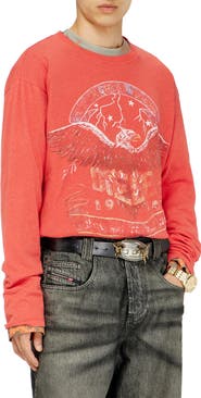DIESEL® Cotton & Hemp Long Sleeve Graphic T-Shirt