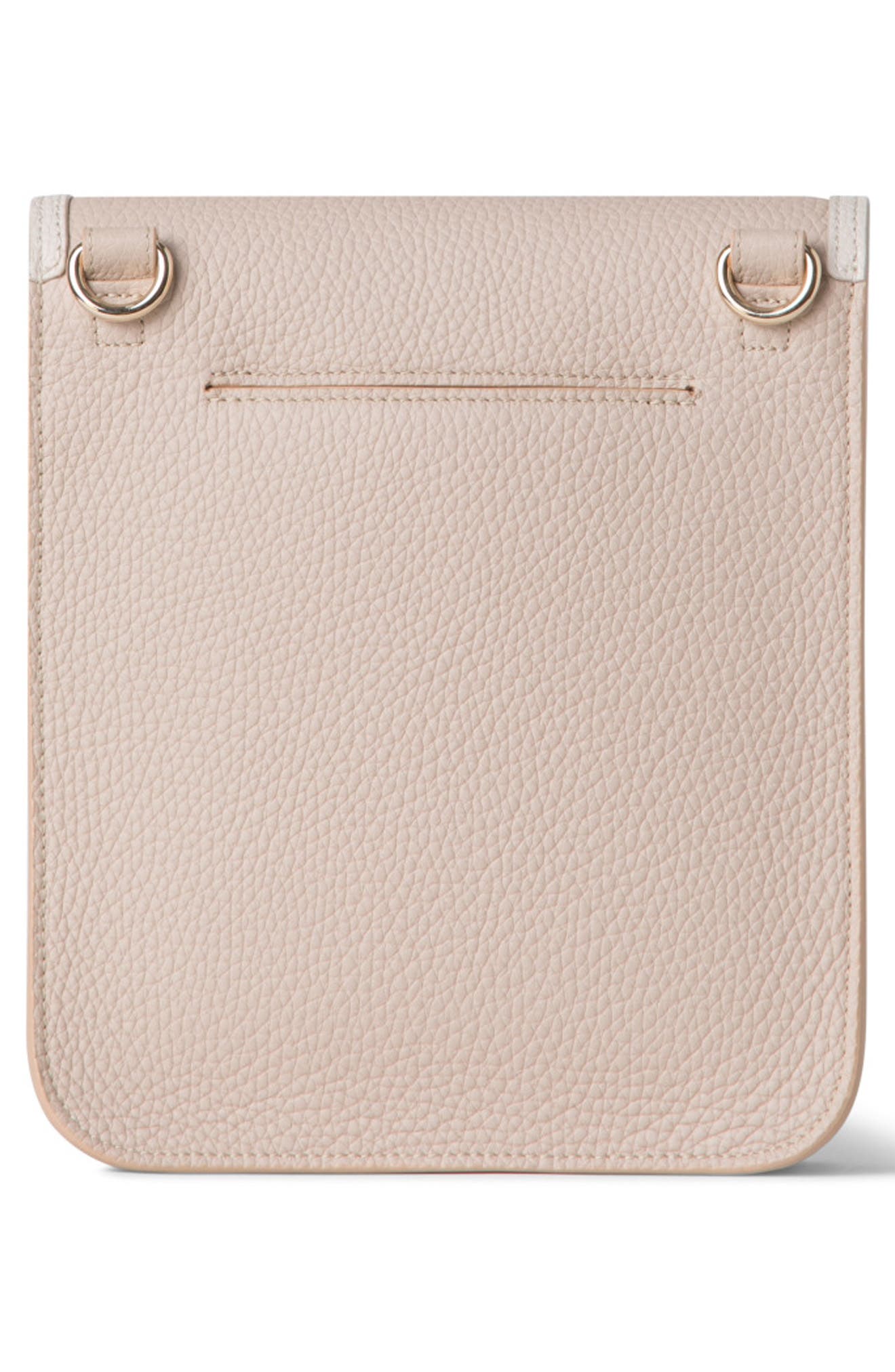 Akris Small Anouk Leather Messenger Bag, Alternate, color, Palissandro-Alabaster