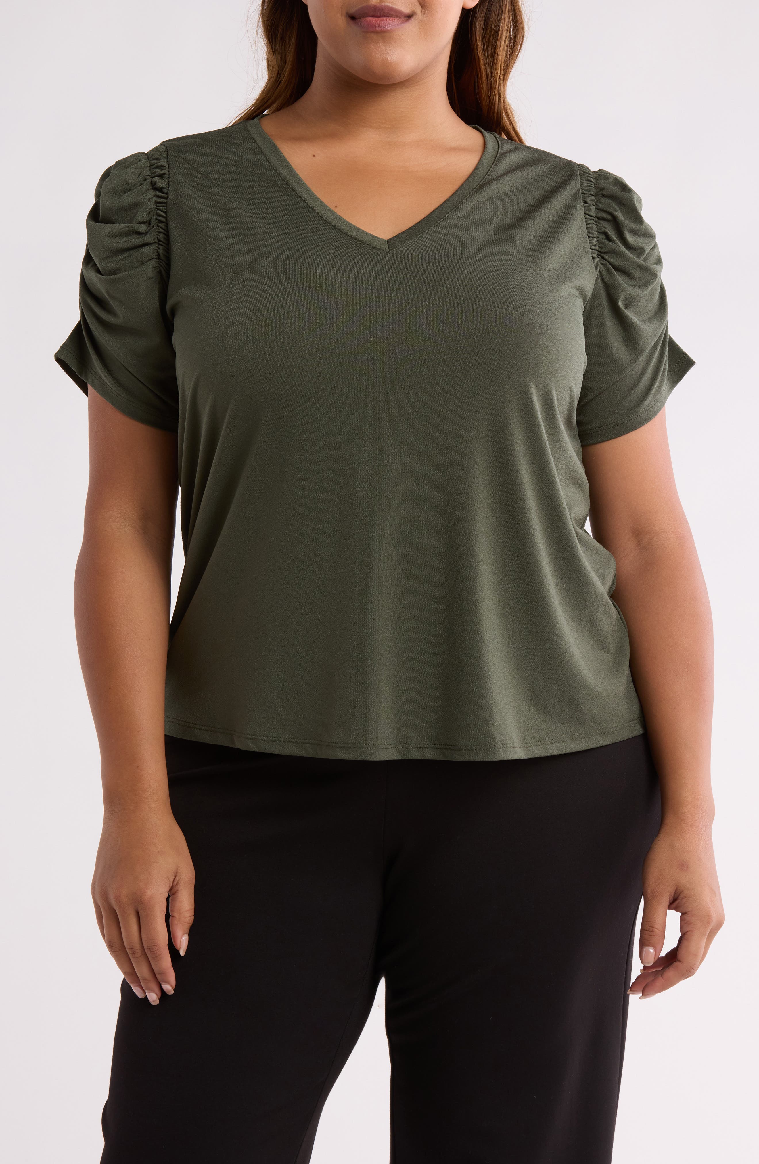 Ruched V-Neck T-Shirt - image 3