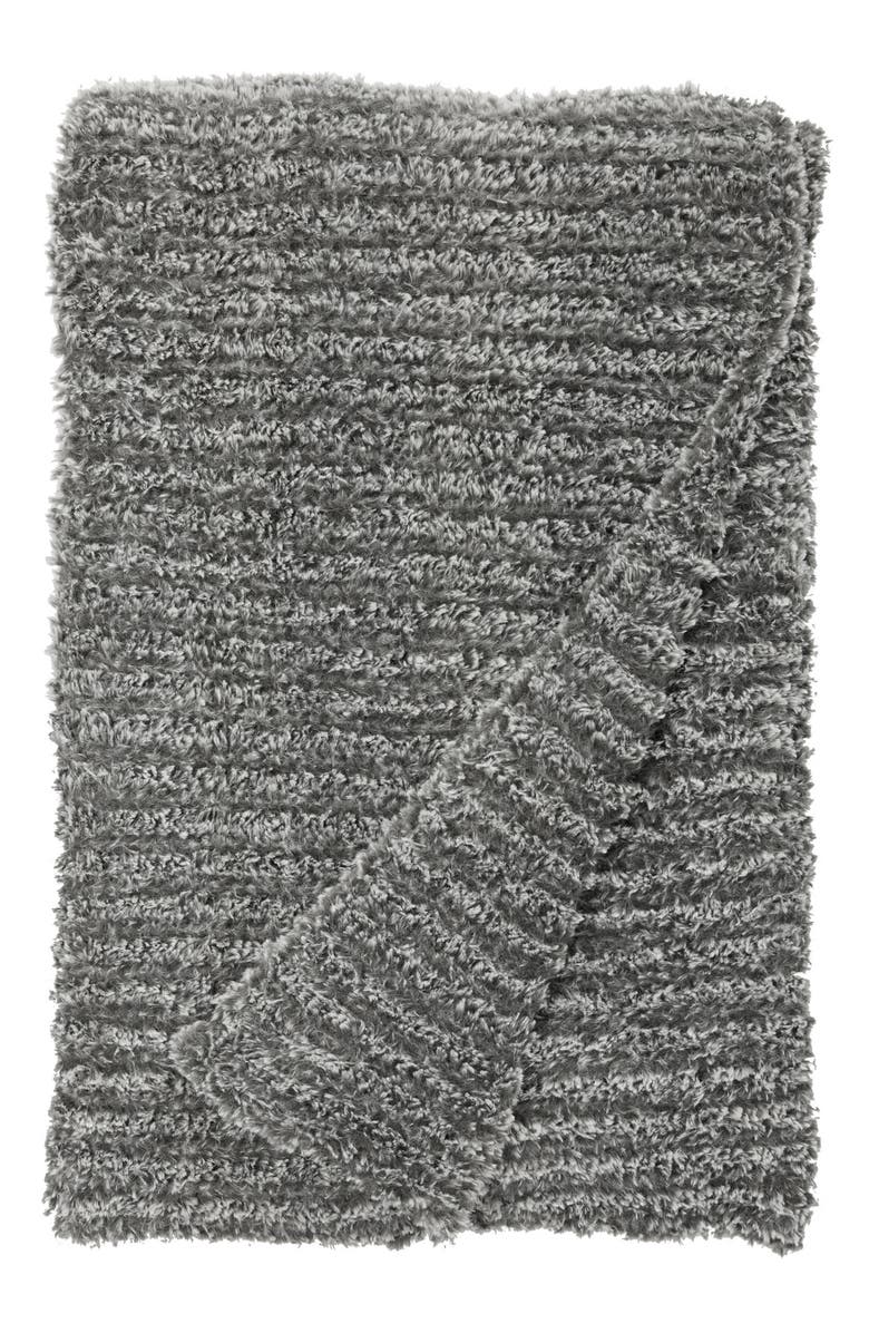 Little Giraffe Giraffe at Home Luxe<sup>™</sup> Knit Throw Blanket, Main, color, Fog