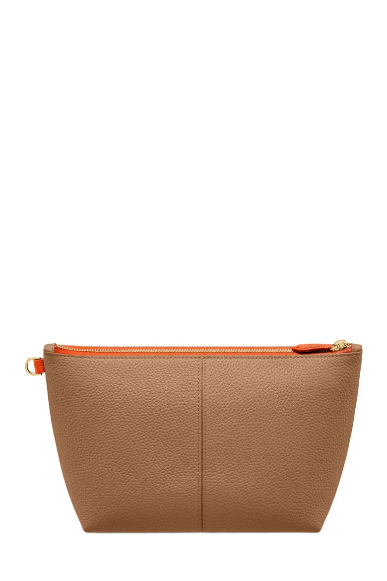 Small Leather Flaire Pouch, Alternate, color, Manhattan Sandstone