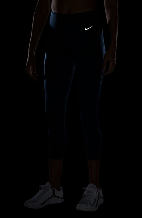 Nike Dri-fit Go Firm Support High Waist Crop Leggings In Blue