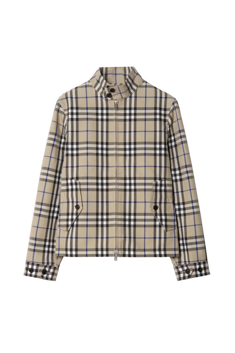 Check Harrington Jacket, Main, color, Lichen beige