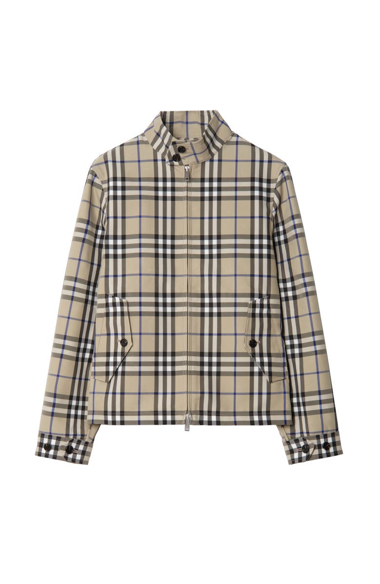 Burberry Check Harrington Jacket, Main, color, Lichen Beige