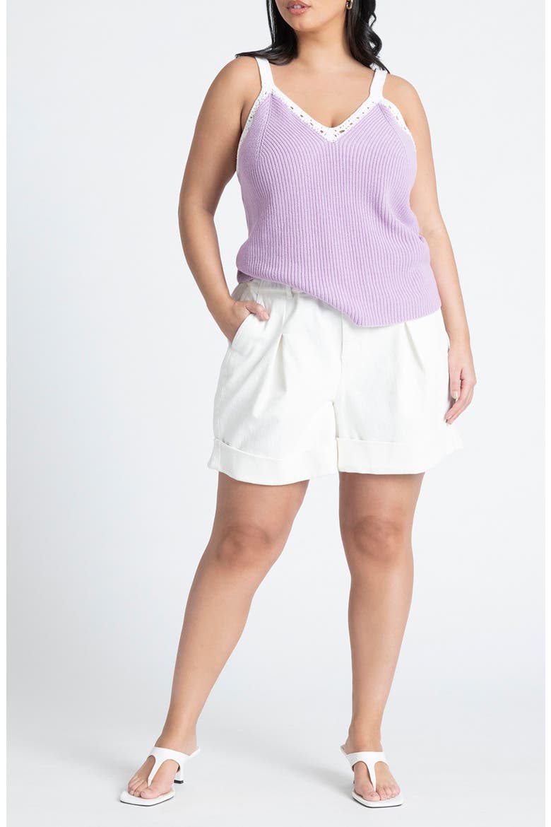 Pleated Shorts, Alternate, color, WHITE