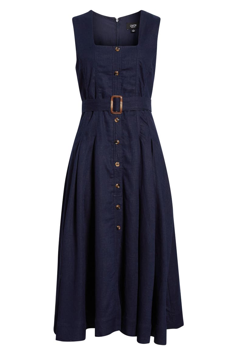 Belted Midi Dress, Alternate, color, CLASSIC NAVY