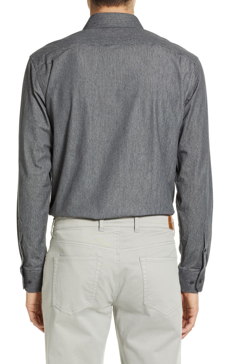 Nordstrom Trim Fit Non-Iron Flexweave Dress Shirt, Alternate, color, 