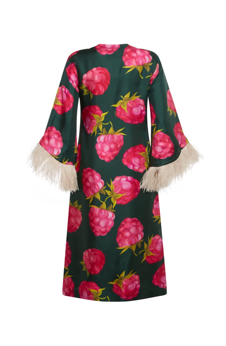 La DoubleJ The Kaftan With Feathers Lampone Emerald, Alternate, color,