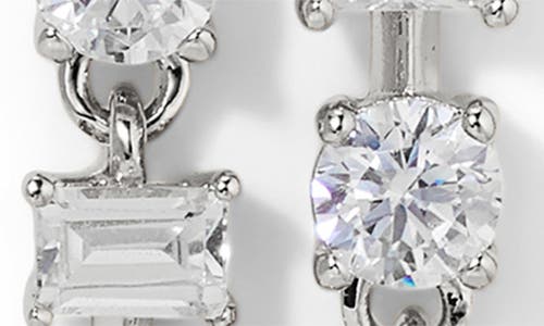NADRI NADRI DELPHINE CUBIC ZIRCONIA DOUBLE LINEAR DROP EARRINGS 