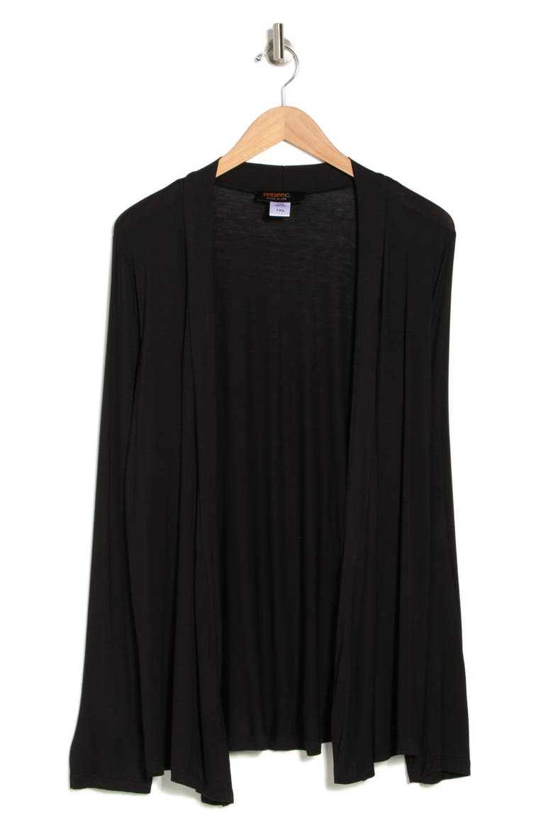 Jersey Cardigan, Alternate, color, BLACK