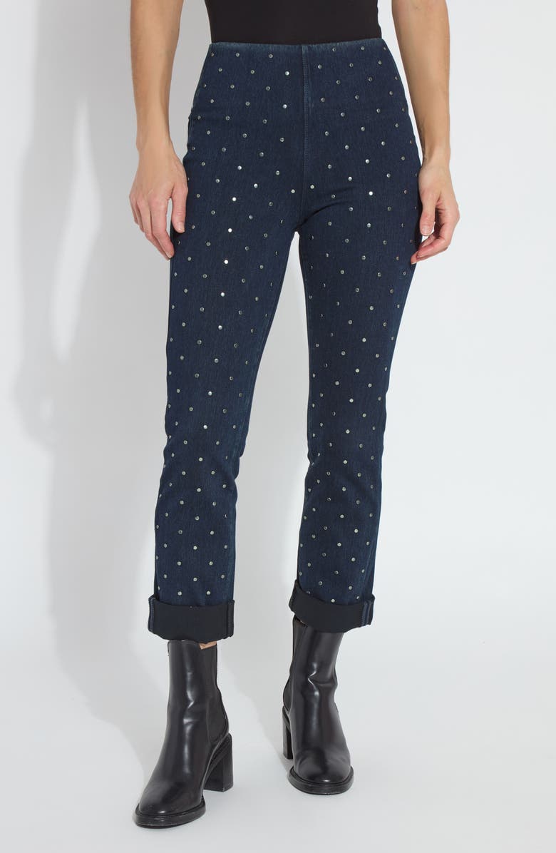 Lysse Studded Boyfriend Denim Pants, Main, color, Indigo
