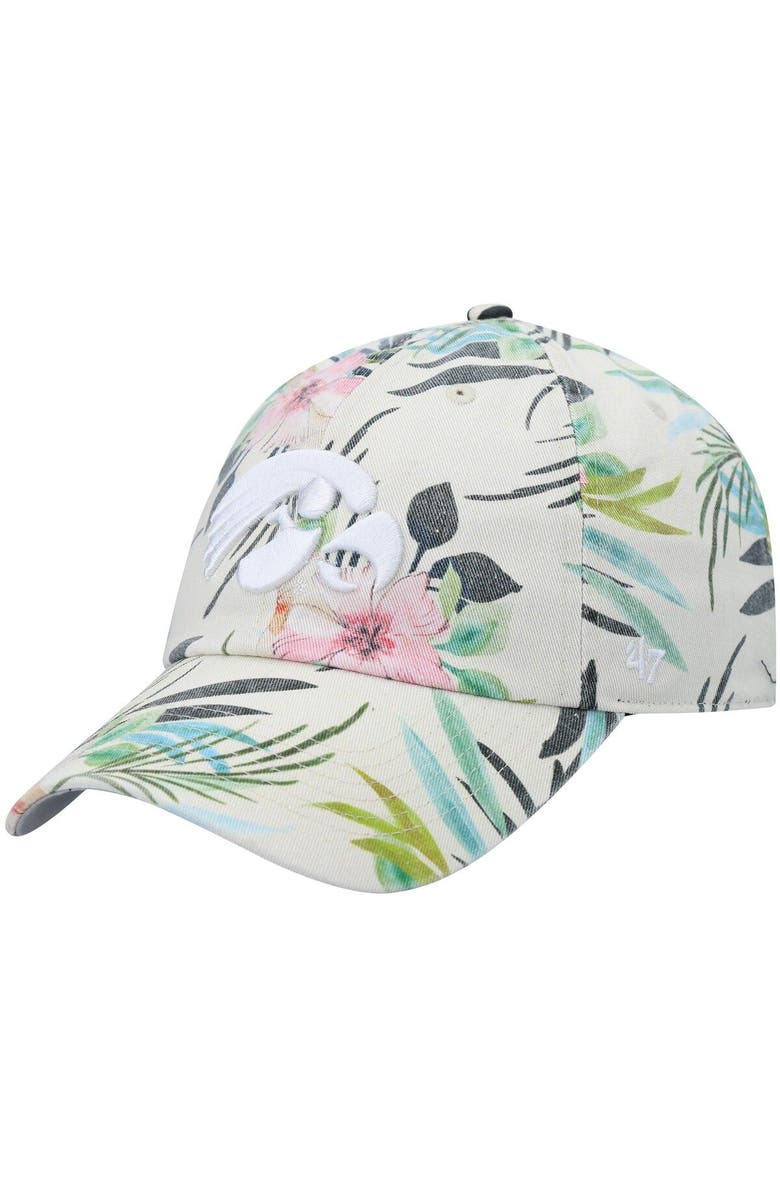 '47 Women's '47 White Iowa Hawkeyes Bloom Clean Up Adjustable Hat, Main, color,