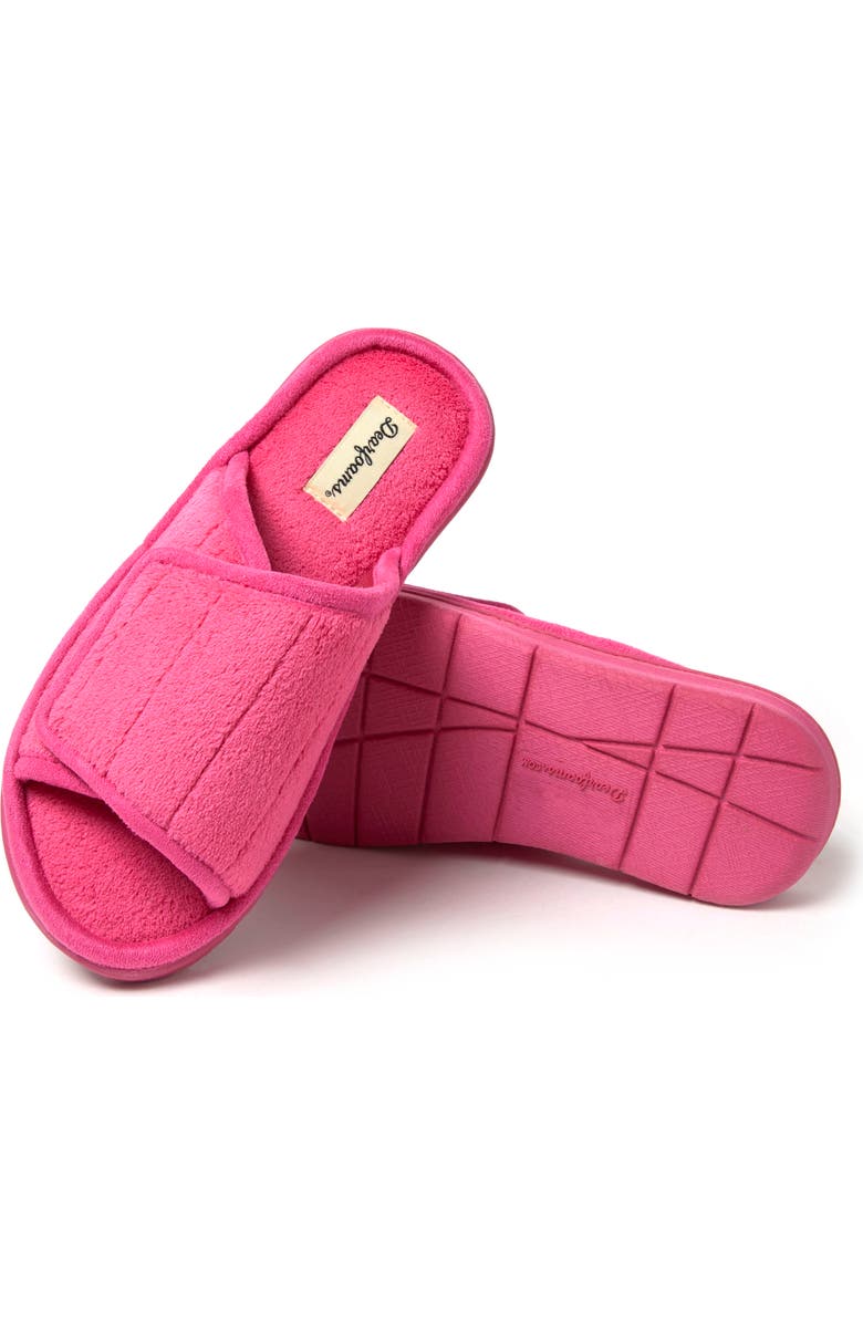 DEARFOAMS Mickey Terry Adjustable Shower Slide Slipper, Main, color, Paradise Pink