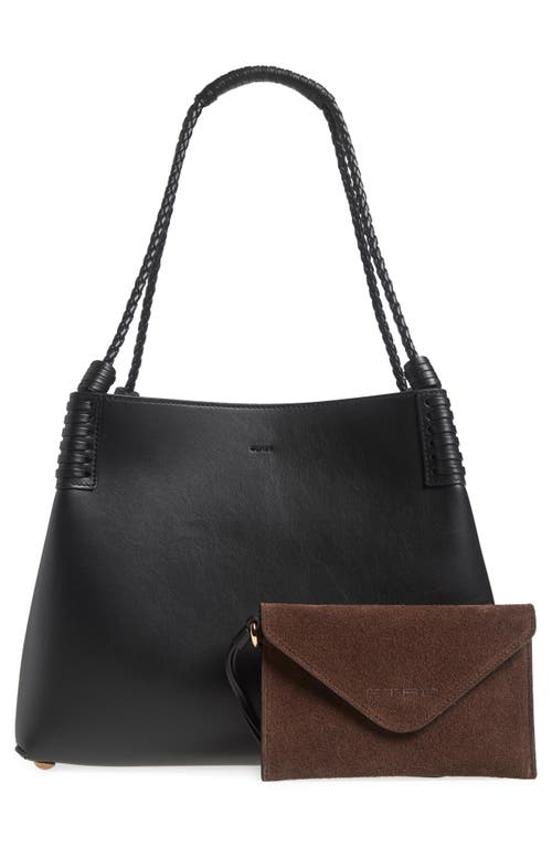 Etro Small Libra Pegaso Patch Tote Bag In N0000 Black