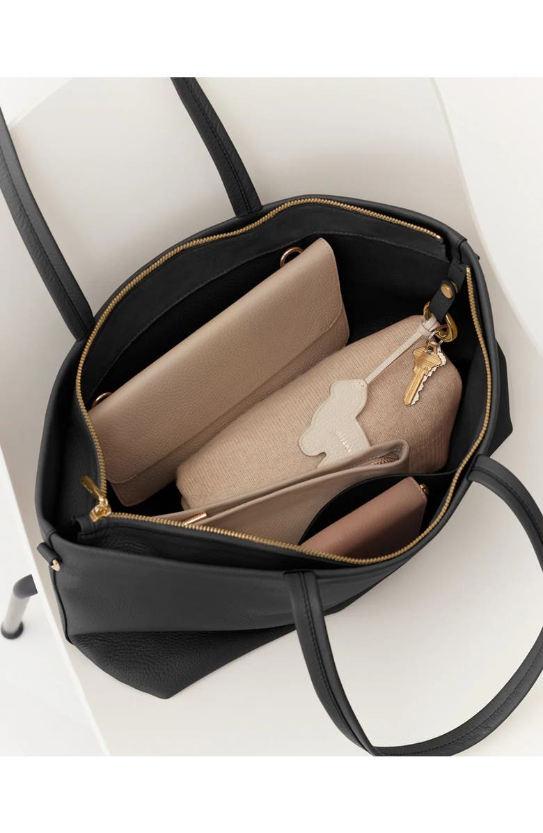 Cuyana Small Easy Zipper Tote, Alternate, color, Black