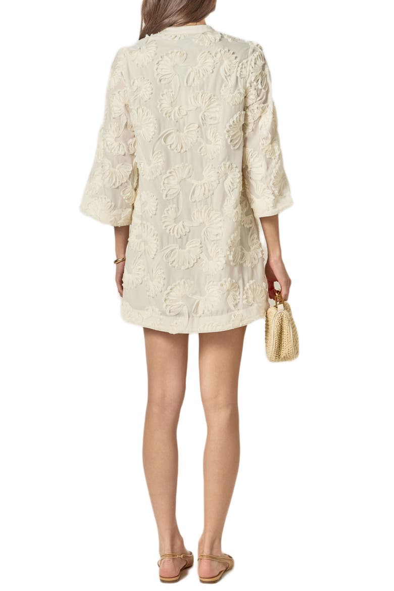 Ribbon Appliqué Shift Minidress, Alternate, color, CREAM