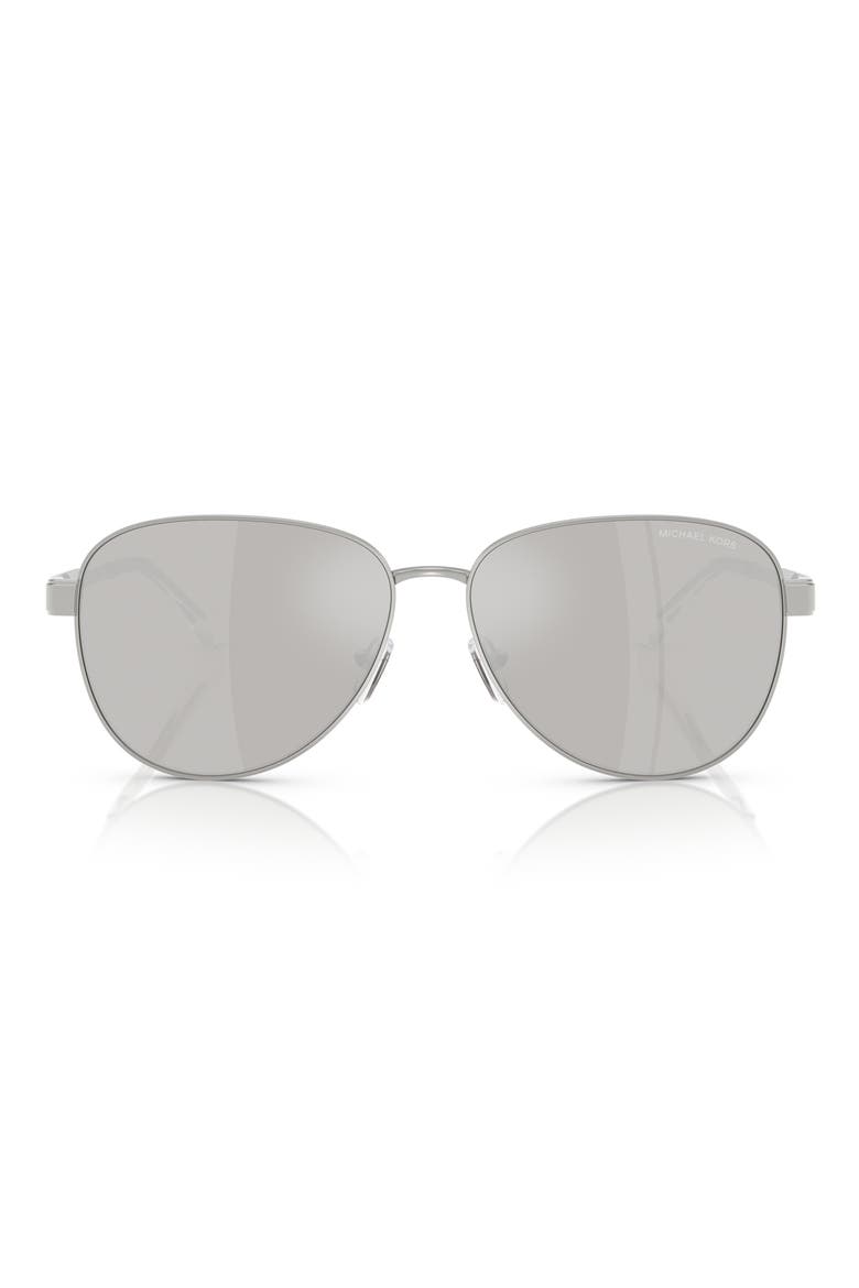 59mm Pilot Sunglasses, Main, color, SILVER