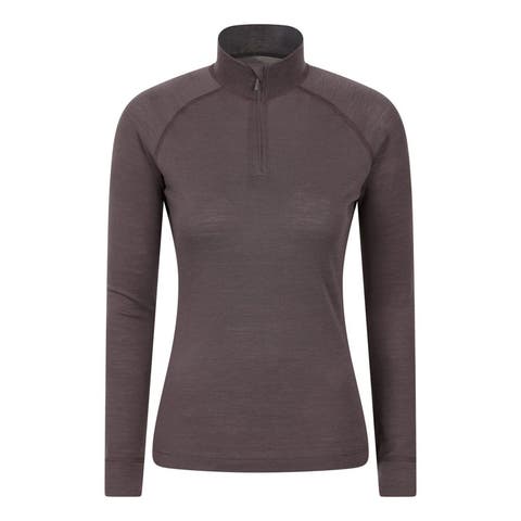 Merino Wool Zip Neck Thermal Top