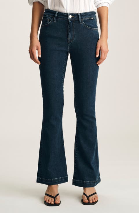 Sydney Mid Rise Flare Jeans (Dark Supersoft)