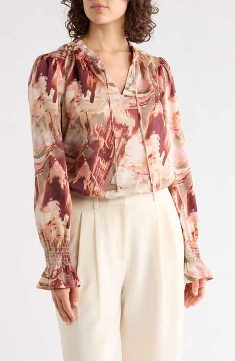 DKNY Printed Long Sleeve Top