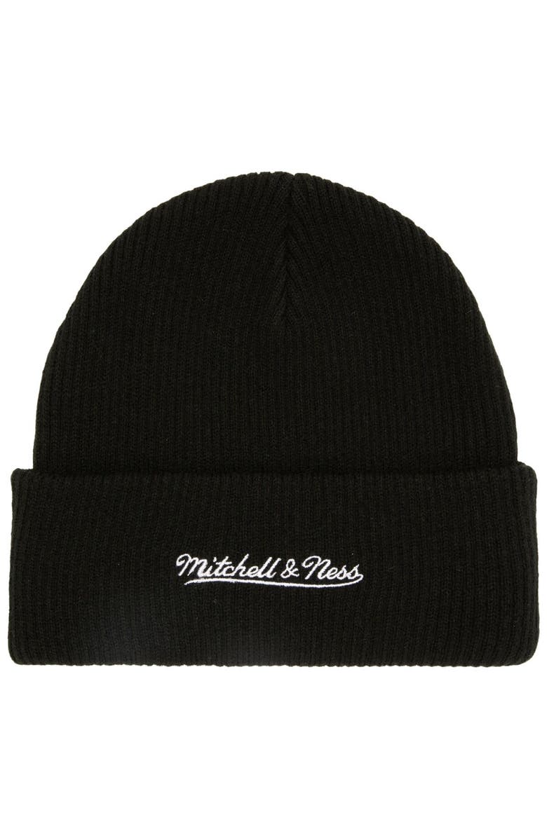 Mitchell & Ness Men's Black New Jersey Nets SUGA x NBA by Mitchell & Ness Capsule Collection Glitch Cuffed Knit Hat, Alternate, color, 