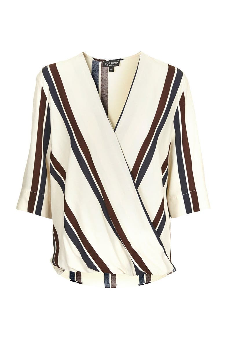 Drape Front Blouse, Alternate, color, CREAM MULTI