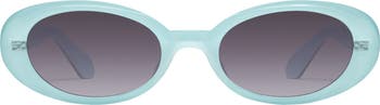 QUAY Felt Cute 52mm Gradient Small Oval Sunglasses