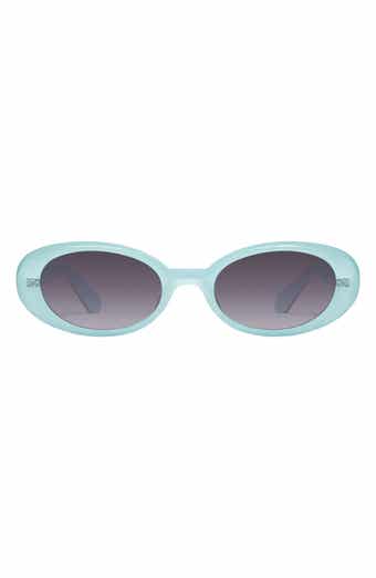 QUAY Felt Cute 52mm Gradient Small Oval Sunglasses